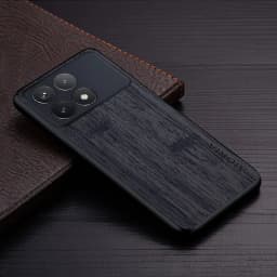 Case for Poco X6 Pro X7 Pro Poco M6 Pro Coque Bamboo Wood Pattern Leather Phone Cover Luxury Funda for Xiaomi Poco X6 Pro Case