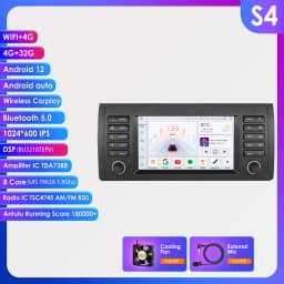 Hizpo 7" Android 13 Car Radio for BMW 5 Series E39 X5 E53 M5 Multimedia Android Auto Wireless Carplay 2din Autoradio 8Core 7862