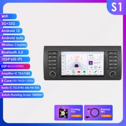 Hizpo 7" Android 13 Car Radio for BMW 5 Series E39 X5 E53 M5 Multimedia Android Auto Wireless Carplay 2din Autoradio 8Core 7862