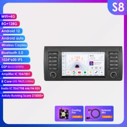 Hizpo 7" Android 13 Car Radio for BMW 5 Series E39 X5 E53 M5 Multimedia Android Auto Wireless Carplay 2din Autoradio 8Core 7862