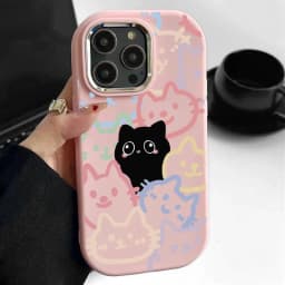 Cute Black Cat Soft Case For Samsung S25 S24 S23 S22 Plus Ultra S23 S24 S20 S21FE A16 A53 A32 A51 A71 A31 A24 Note 20Ultra Cover