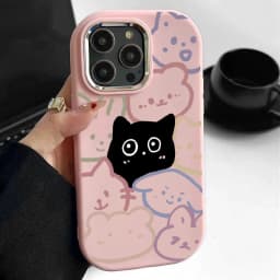 Cute Black Cat Soft Case For Samsung S25 S24 S23 S22 Plus Ultra S23 S24 S20 S21FE A16 A53 A32 A51 A71 A31 A24 Note 20Ultra Cover