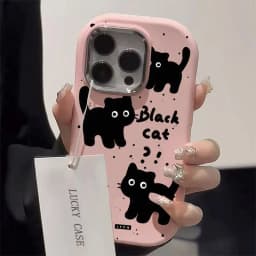 Cute Black Cat Soft Case For Samsung S25 S24 S23 S22 Plus Ultra S23 S24 S20 S21FE A16 A53 A32 A51 A71 A31 A24 Note 20Ultra Cover