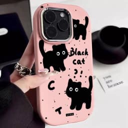 Cute Black Cat Soft Case For Samsung S25 S24 S23 S22 Plus Ultra S23 S24 S20 S21FE A16 A53 A32 A51 A71 A31 A24 Note 20Ultra Cover