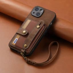 Wrist Strap Wallet with Card Holder Phone Case for IPhone 17 Air 16e 13 12 Mini 16 15 14 Plus 11 Pro Max Shockproof Cover