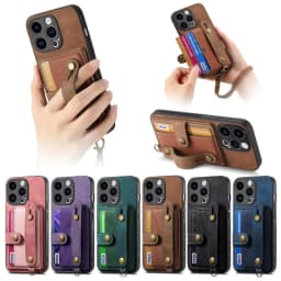 Wrist Strap Wallet with Card Holder Phone Case for IPhone 17 Air 16e 13 12 Mini 16 15 14 Plus 11 Pro Max Shockproof Cover