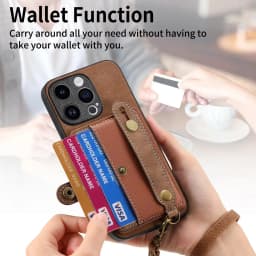 Wrist Strap Wallet with Card Holder Phone Case for IPhone 17 Air 16e 13 12 Mini 16 15 14 Plus 11 Pro Max Shockproof Cover