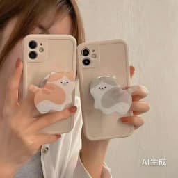 Cute 3D Cat Acrylic Phone Holder Griptok Support For iPhone 16 Samsung Xiaomi Korean Kitten Grip Tok Folding Finger Stand Socket