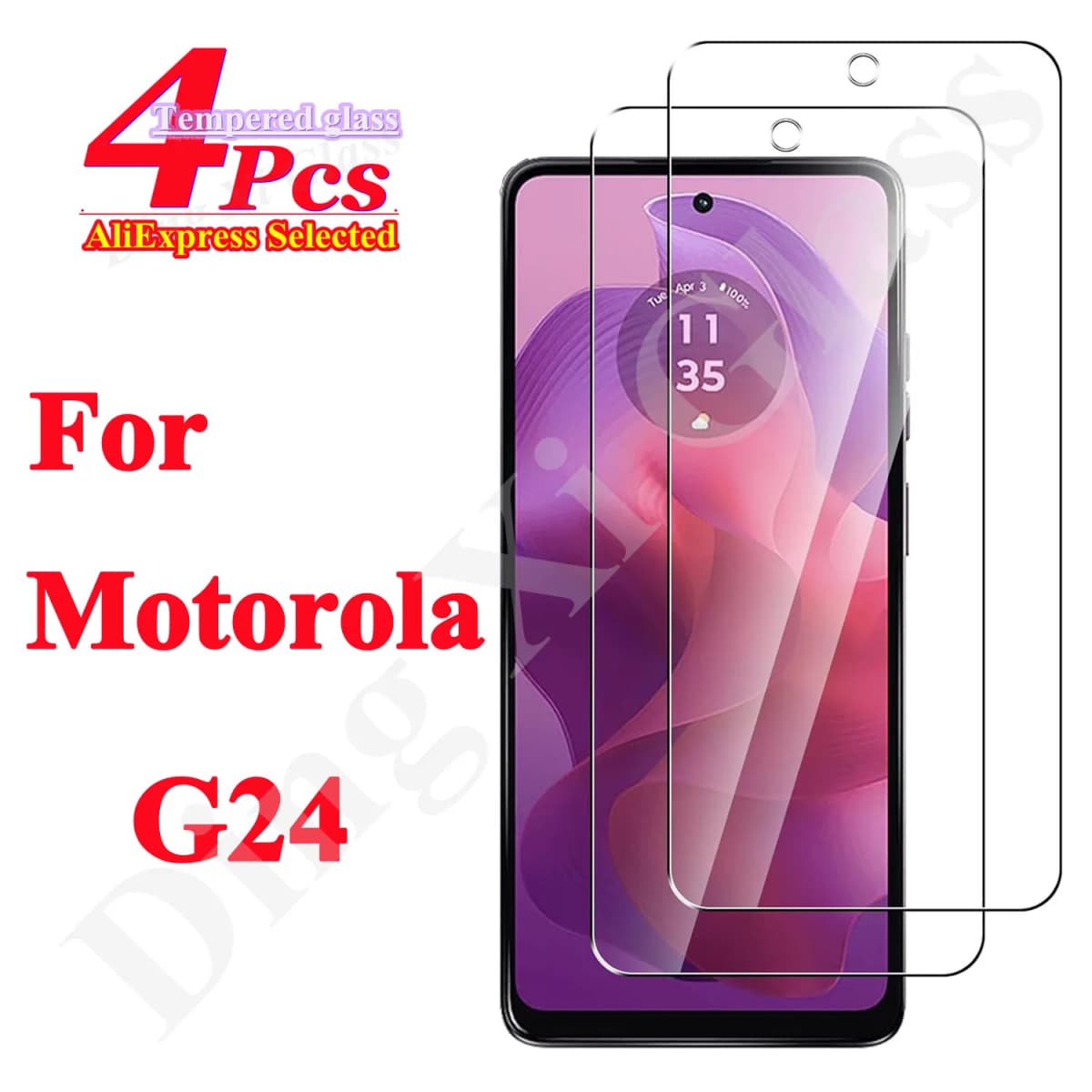 For Motorola G24 Shatterproof Tempered Glass For Moto G24 Screen Protector Glass Film 1/4Pcs