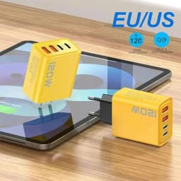 120W Fast Charging 4 Ports Mobile Phone Charger QC3.0 USB Type C Chargers Dual PD USB Wall Adapter EU/US Plug for iPhone Samsung