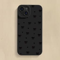 Black Bow Phone Case For iPhone 16 Pro Max 11 12 13 12 14 15 16 Pro X XR XS 7 8 Plus 16E SE 2020 Shockproof Silicone Soft Cover