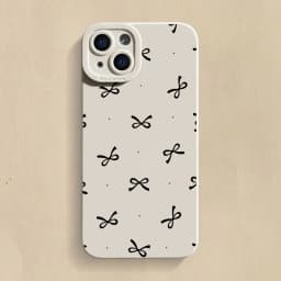 Black Bow Phone Case For iPhone 16 Pro Max 11 12 13 12 14 15 16 Pro X XR XS 7 8 Plus 16E SE 2020 Shockproof Silicone Soft Cover