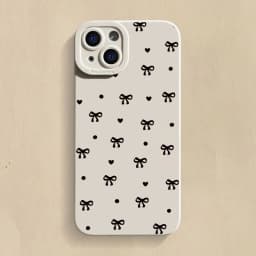 Black Bow Phone Case For iPhone 16 Pro Max 11 12 13 12 14 15 16 Pro X XR XS 7 8 Plus 16E SE 2020 Shockproof Silicone Soft Cover