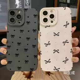 Black Bow Phone Case For iPhone 16 Pro Max 11 12 13 12 14 15 16 Pro X XR XS 7 8 Plus 16E SE 2020 Shockproof Silicone Soft Cover