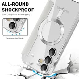 Luxury Flip Leather Card Clip Magnetic Phone Case for Samsung S26 S25 Edge S24 S23 Ultra S22 Plus A55 A35 Clear Wallet Cover
