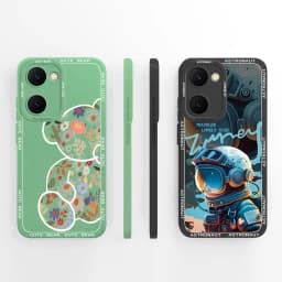 Case For Vivo Y03 4G Fun Panda Full Coverage Bumper Soft Liquid Silicone Funda For Vivo Y 03 Model V2332 Phone Back Covers Coque