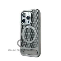 Luxury Heat Dissipation For Magsafe Case For iPhone 15 14 13 18 16 17 Pro Max Breathable Wireless Charge Stand Shockproof Cover