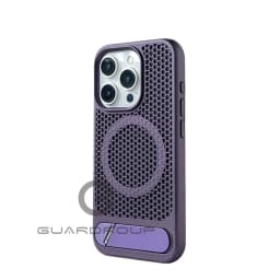 Luxury Heat Dissipation For Magsafe Case For iPhone 15 14 13 18 16 17 Pro Max Breathable Wireless Charge Stand Shockproof Cover