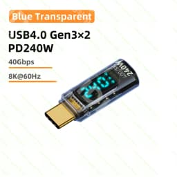 Transparent LED Display PD240W USB4.0 40Gbps Type C to C OTG Adapter 8K@60Hz 5A Fast Charging Cable for iPhone 15 14 MacBook Pro
