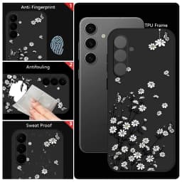 Flower Case For Samsung Galaxy S24 S25 S23 S22 Ultra S21 S20 FE A15 A25 A35 A55 A34 A36 A16 A17 A56 A54 5G Coque Lanyard Cover