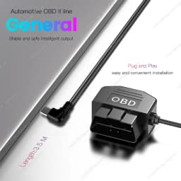 OBD Power Cable for Universal Car Interface Plug and Play with Switch for Dash Cam Camcorder Vehicle DVR Mini Micro Type-C Port