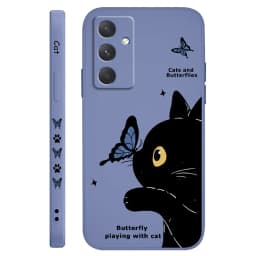 Cat Butterfly Phone Case For Samsung A56 A55 A36 A35 A26 A25 A15 A17 A16 A07 A06 A05 A05S A54 A34 A24 A14 A04 A04S A04E 5G Cover