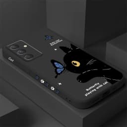 Cat Butterfly Phone Case For Samsung A56 A55 A36 A35 A26 A25 A15 A17 A16 A07 A06 A05 A05S A54 A34 A24 A14 A04 A04S A04E 5G Cover