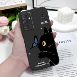 Cat Butterfly Phone Case For Samsung A56 A55 A36 A35 A26 A25 A15 A17 A16 A07 A06 A05 A05S A54 A34 A24 A14 A04 A04S A04E 5G Cover