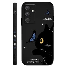 Cat Butterfly Phone Case For Samsung A56 A55 A36 A35 A26 A25 A15 A17 A16 A07 A06 A05 A05S A54 A34 A24 A14 A04 A04S A04E 5G Cover