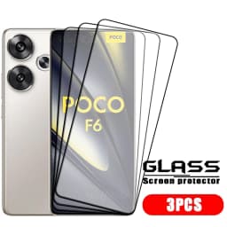 4pcs For Poco F6 Glass Poco F6 Tempered Glass Full Cover Glue Protective Film 9H HD Screen Protector Xiaomi Poco F6 PocoF6 F 6