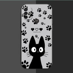 Cute Funny Lucky Cat Cover Phone Case for Motorola Moto G71 G72 G60 G22 G50 G51 G52 G53 G73 G60s G30 G32 G31 Black Soft