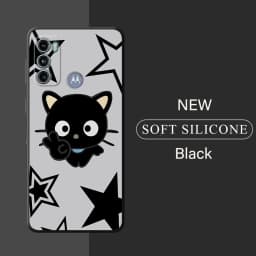 Cute Funny Lucky Cat Cover Phone Case for Motorola Moto G71 G72 G60 G22 G50 G51 G52 G53 G73 G60s G30 G32 G31 Black Soft