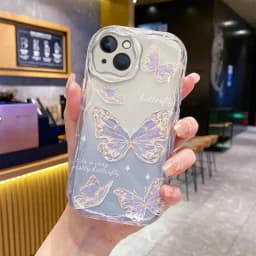 Case For iPhone 11 15 14 16 Pro Max 12 13 Mini 6 7 8 Plus cover Wrist Chain Butterfly Flower