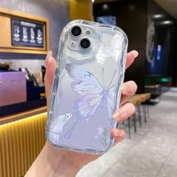 Case For iPhone 11 15 14 16 Pro Max 12 13 Mini 6 7 8 Plus cover Wrist Chain Butterfly Flower