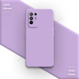 Coque Square Phone Case for OPPO Reno5 Z Reno 5Z 5G 6.43" CPH2211 Original Funda Liquid Silicone Lens Protection Soft Back Cover