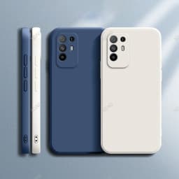 Coque Square Phone Case for OPPO Reno5 Z Reno 5Z 5G 6.43" CPH2211 Original Funda Liquid Silicone Lens Protection Soft Back Cover