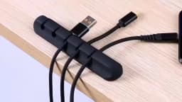 NNBILI 2024 New USB Cable Organizer Self-adhesive Cable Clips Silicone Fixer Wire Management for Home Car Interior Accessories