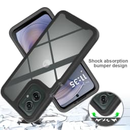 TPU/PC PET Sky Case for Motorola G55 Moto G35 Funda Capa with Screen Protector 360 Degree Protect Shield Clear Phone Cover