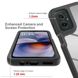 TPU/PC PET Sky Case for Motorola G55 Moto G35 Funda Capa with Screen Protector 360 Degree Protect Shield Clear Phone Cover