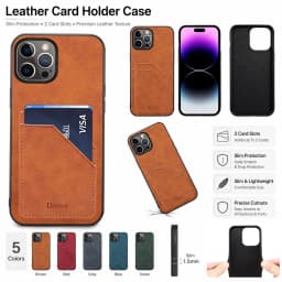 Denior For IPhone15 14 13 12 11 Mini Pro Max Shockproof Card Slot Phone Case For IPhone 7 8 Plus X Xs Xr Xs Max