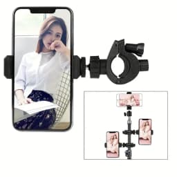 Phone Live Streaming Bracket 360 ° Rotating Bracket Bicycle Holder Clamp Photography Tripod Selfie Stick Added Stand Accessories
