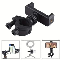 Phone Live Streaming Bracket 360 ° Rotating Bracket Bicycle Holder Clamp Photography Tripod Selfie Stick Added Stand Accessories