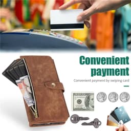 Zipper Wallet Flip Leather Cover For Samsung Galaxy S26 S25 S24 S23 Ultra S22 S21 FE S20 Plus Note20 5G Multi Card Case Coque