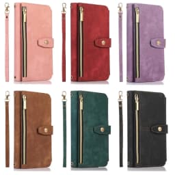 Zipper Wallet Flip Leather Cover For Samsung Galaxy S26 S25 S24 S23 Ultra S22 S21 FE S20 Plus Note20 5G Multi Card Case Coque