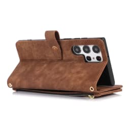 Zipper Wallet Flip Leather Cover For Samsung Galaxy S26 S25 S24 S23 Ultra S22 S21 FE S20 Plus Note20 5G Multi Card Case Coque