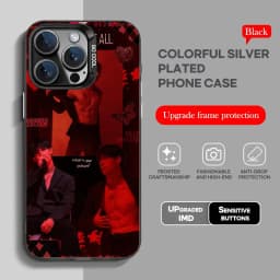 Korean singer B-bang-chanS Phone Case black IMD Colorful Silver Suitable soft case for iPhone 16 15 14 13 12 11 XS Pro Max