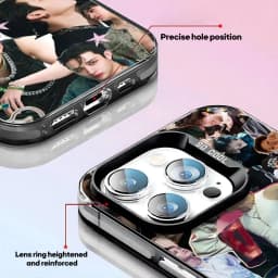 Korean singer B-bang-chanS Phone Case black IMD Colorful Silver Suitable soft case for iPhone 16 15 14 13 12 11 XS Pro Max