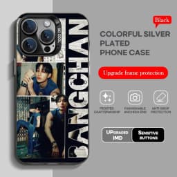 Korean singer B-bang-chanS Phone Case black IMD Colorful Silver Suitable soft case for iPhone 16 15 14 13 12 11 XS Pro Max