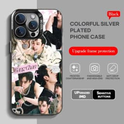 Korean singer B-bang-chanS Phone Case black IMD Colorful Silver Suitable soft case for iPhone 16 15 14 13 12 11 XS Pro Max