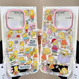 Cartoon cute simpsons Phone Case For iPhone 16e 15 14 13 12 11 Mini Pro Max X XR XSMax 7 8 Plus Transparent Soft TPU Back Cover